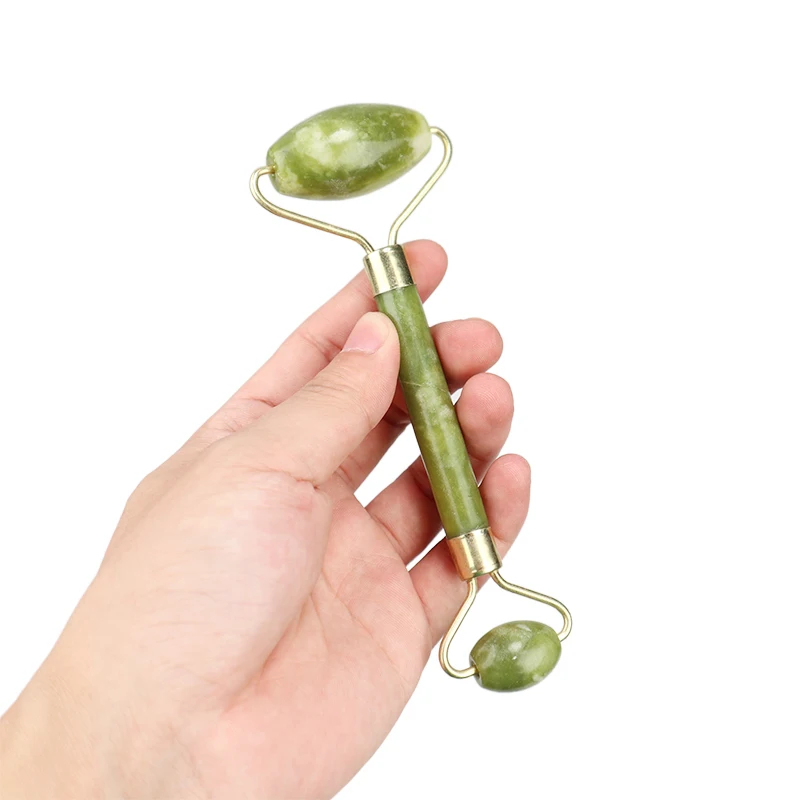 Инструмент лифтинга лица с двойной головкой нефритовый каменный ролик