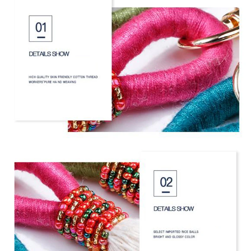 Богемный брелок для ключей с кисточкой ручной работы женская сумка Шарм Модный