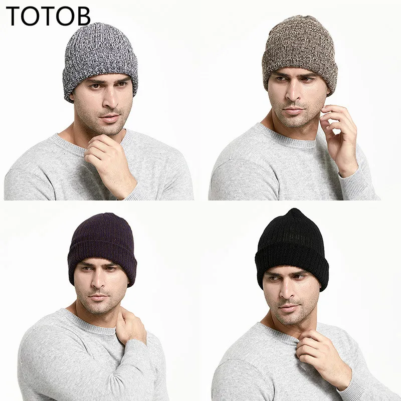 Мужские и wo мужские осенние зимние вязаные шапки плюс бархатная шерстяная шапка