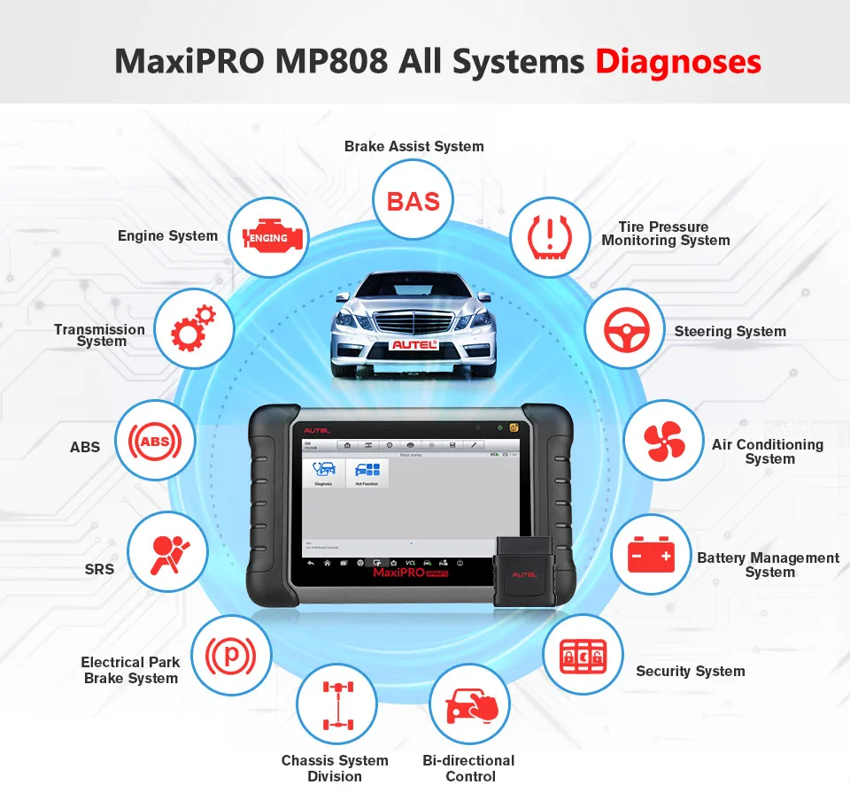 autel MaxiPRO MP808 автомобильный диагностический инструмент Автомобильный сканер Авто полная система тест OBD Автосканер PK Maxisys MS906 DS808 диагностический сканер сканер для диагностики авто