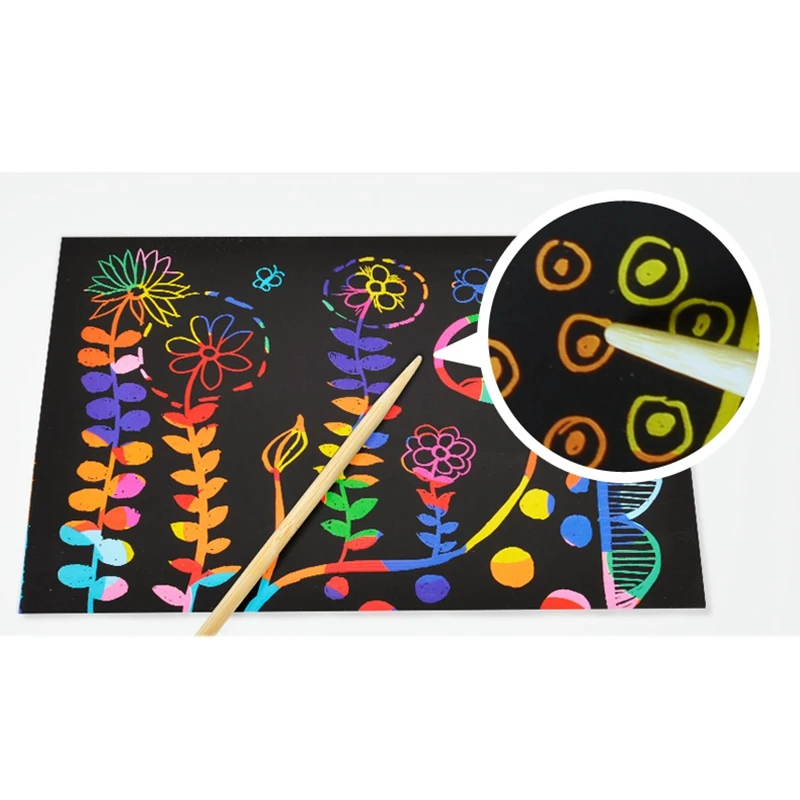 50 листов детская бумага для скретч Арта ic DIY Красочные радужные скретч-карты