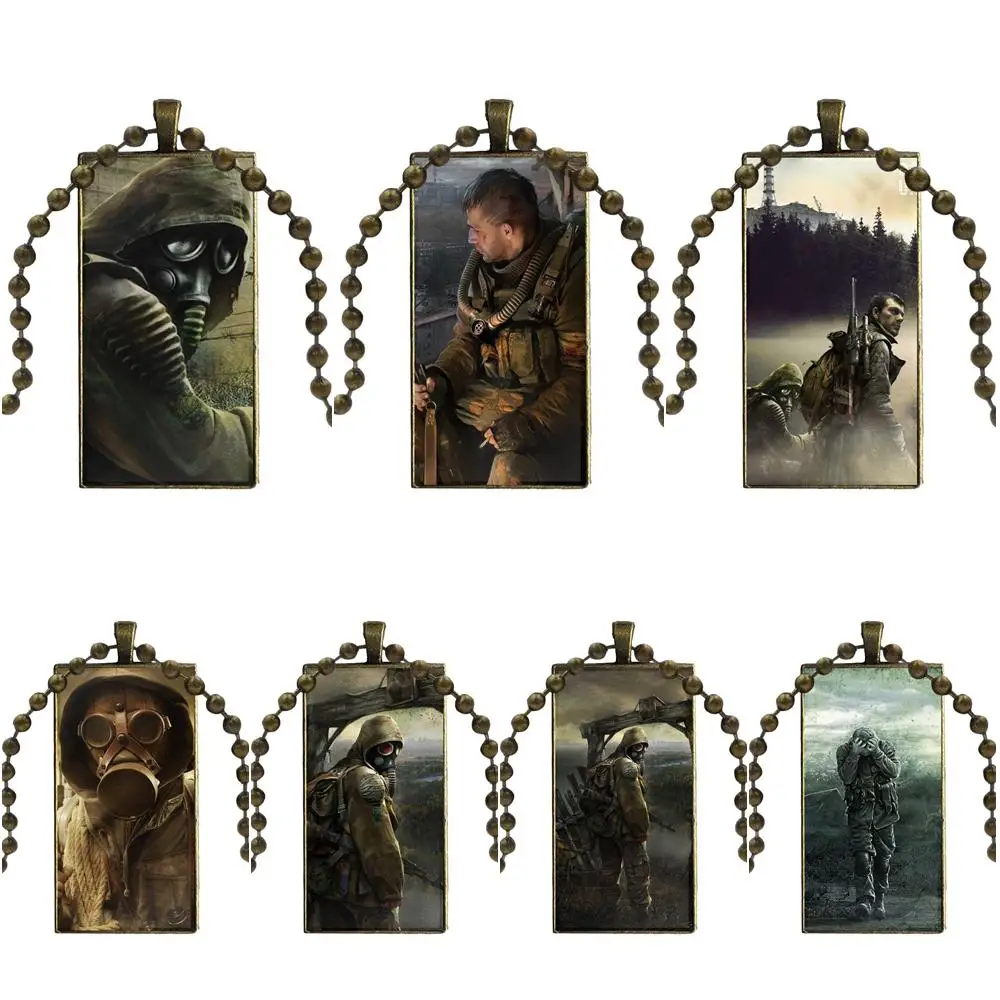 Для женщин стеклянный кулон ожерелье ручной работы половина прямоугольное S .. a. l.