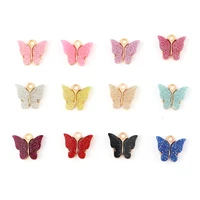 10 pcs acrylic shinee butterfly charms insect animal pendants gold color for diy necklace earring jewelry making pendant finding