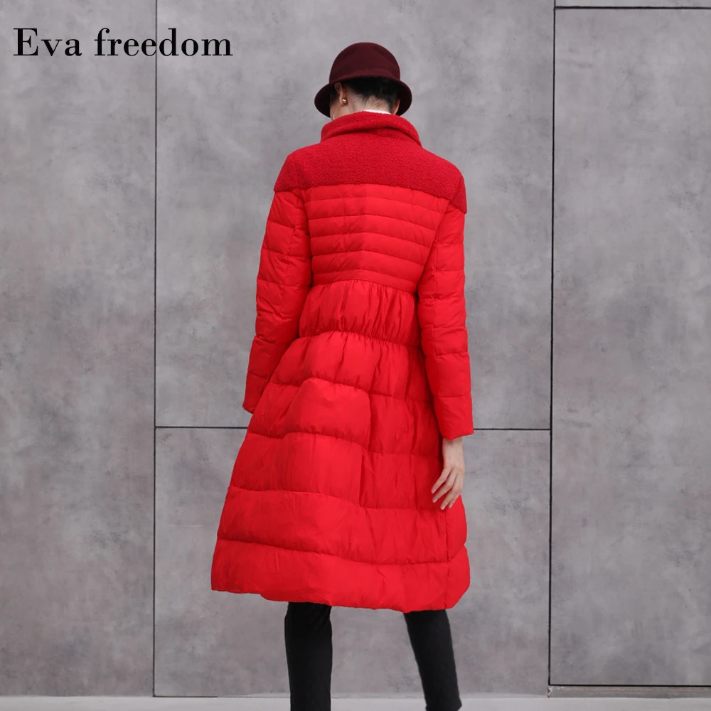 Женский модный элегантный темпераментный тонкий теплый кашемировый пуховик с