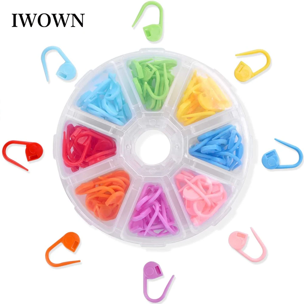 

104pc Knitting Stitch Markers Plastic Locking Counter Needle Clips Set Safety Split Crochet Pins for DIY Weaving and Sewing Tool
