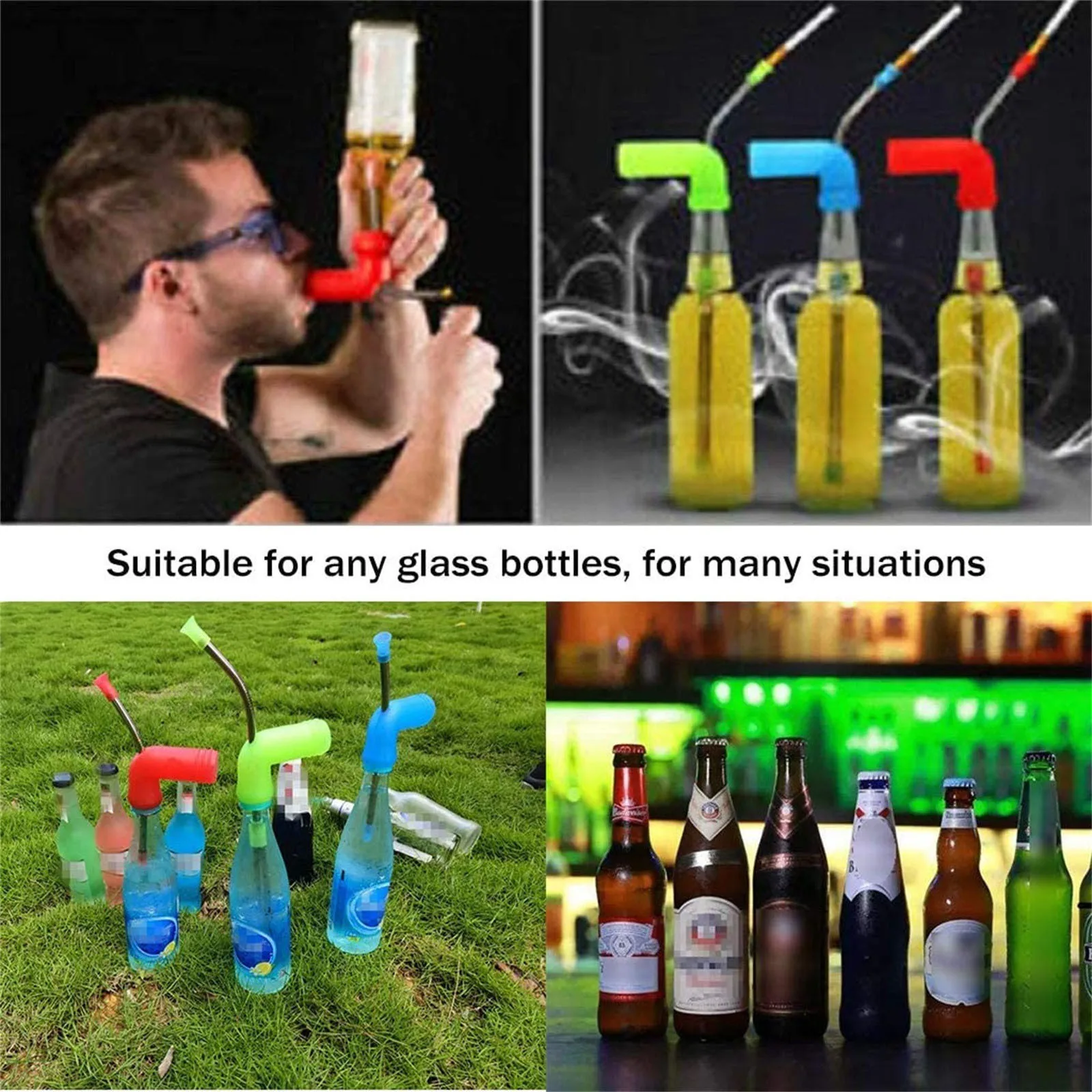 

Portable Beer Snorkeling Beer Funnel Party Game Fast Drink Beer Bottle Funnel Tool Beer Fast Drink Entertainment Bottle Funnel