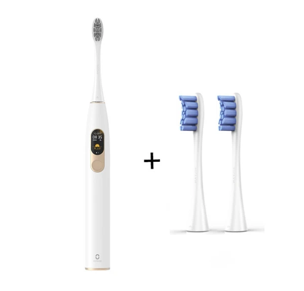 add brush head x2 Xiaomi Mijia Smart Sonic электрическая зубная щетка bluetooth 4,0 умная цветная отбеливающая резинка для сенсорного экрана для домашнего использования - Цвет: add brush head x2