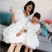 2020 family matching outfits dresses summer mother daughter beach holiday dress fashion mom daughter birthday party tassel dress