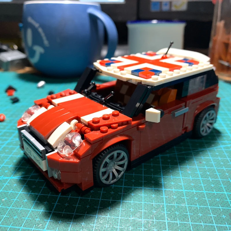 LOZ 1111 Красный Модный спортивный автомобиль 3D модель автомобиля 492 шт Сделай Сам 12