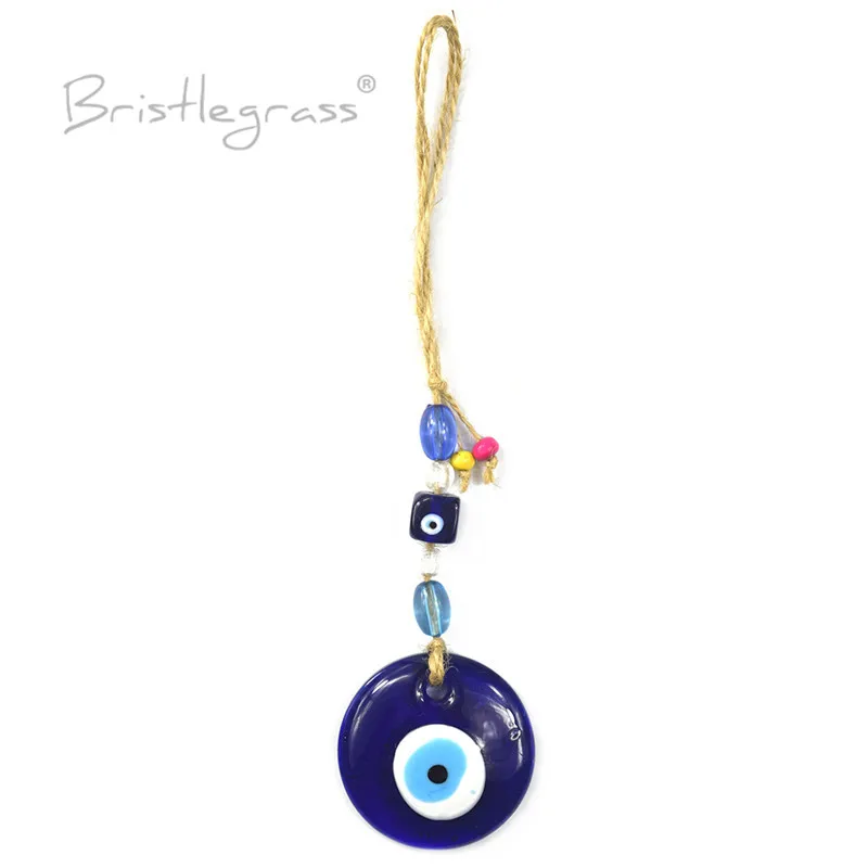 BRISTLEGRASS Турецкая голубой с клипсами Дурной глаз Стекло автомобиль настенный