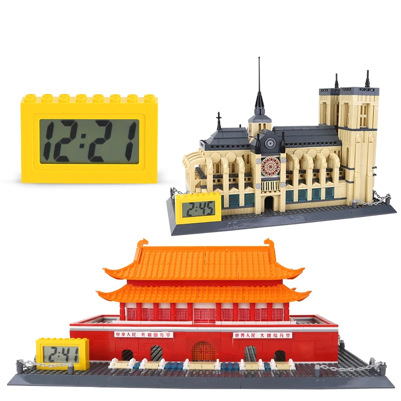 

1PCS DIY Bricks Construction Building City Assembly Block Clock Building Blocks 2x4 Suitable For Small Particles Block