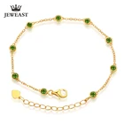 Женские браслеты MAQ из чистого золота 18 карат с натуральным изумрудом, Изящные Ювелирные изделия в подарок для девушки, тонкий модный однотонный браслет из 750 натурального золота, хороший подарок для вечеринки