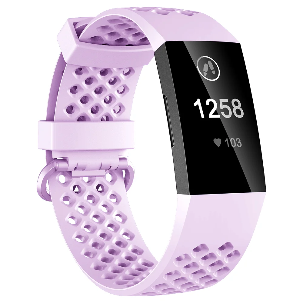 Baaletc For Fitbit Charge 3 TPU SmartWatch Band Bracelet Charge 3 Wrist Strap Replacement Sport Band For Fitbit Charge3 - Цвет: Light purple
