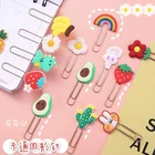 Эллен Брук, 1 шт., милый цветок, радуга, металлический, розовое золото, зажим для бумаги, офисный, женский стиль, школа, фото, декоративные принадлежности, канцелярские принадлежности