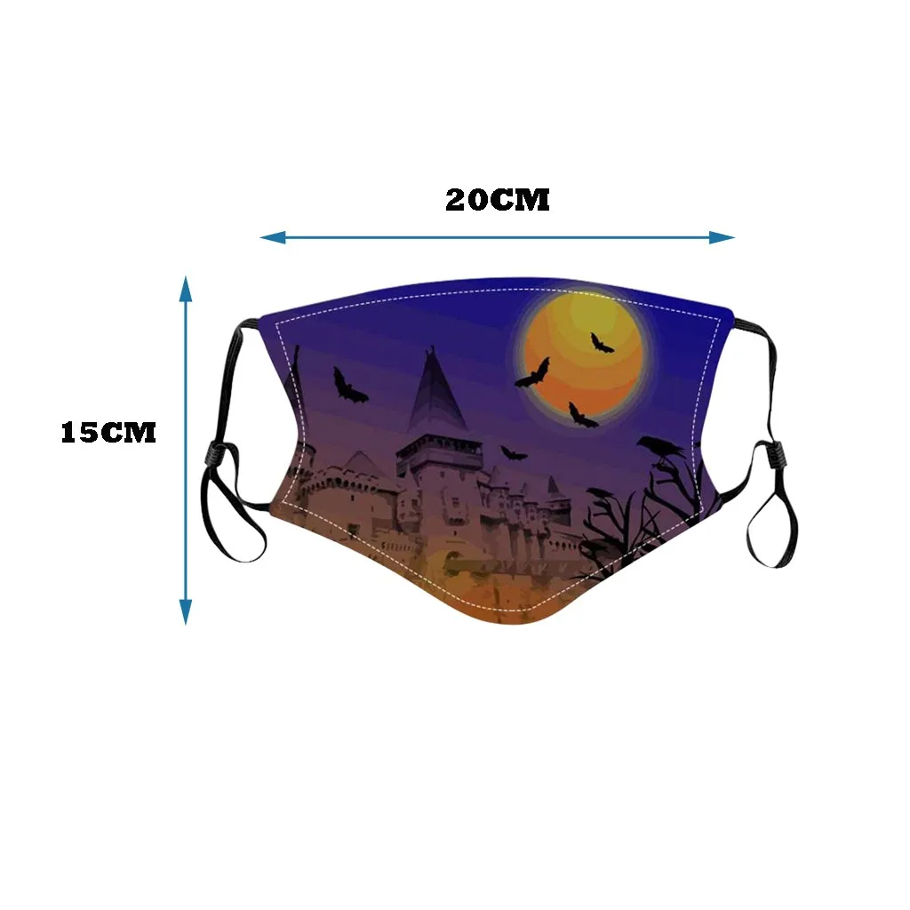 

Adult Halloween Printed Reusable Washable Adjustable Breathable mouth Mask anti dust Face mask Windproof Mouth-muffle Mask