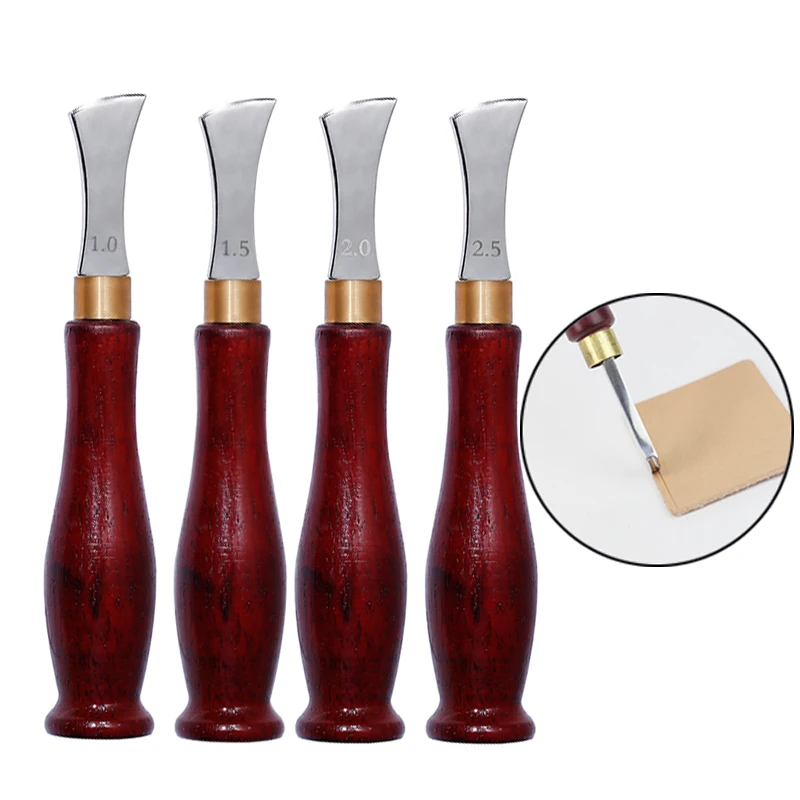 

Nonvor Leather Edge Creaser Stainless Steel Shallow Slot Edge Pressure Edge Device Trimmer Crimping Leather Tools 1.0mm-2.5mm