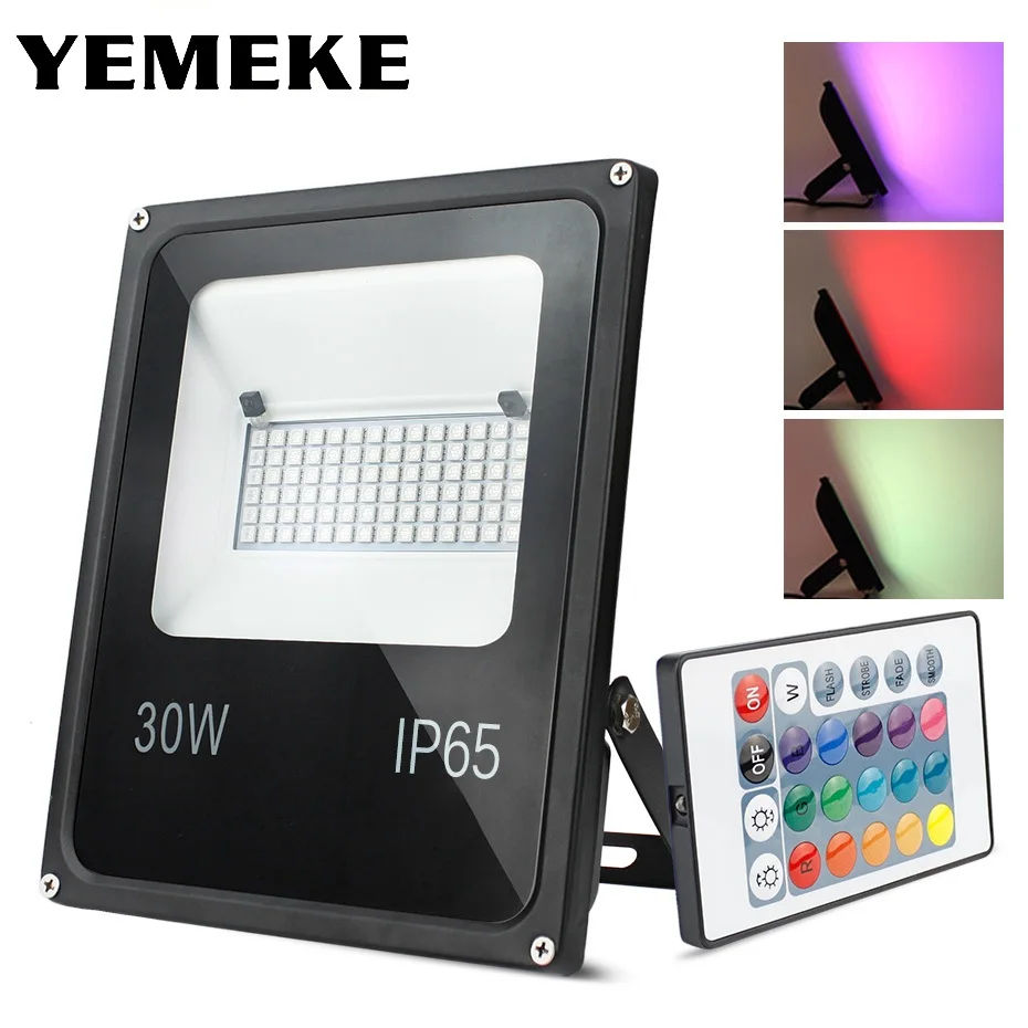 RGB Светодиодный прожектор Водонепроницаемый IP65 20 Вт 30 50 AC200V-240V 16 цветов Изменение