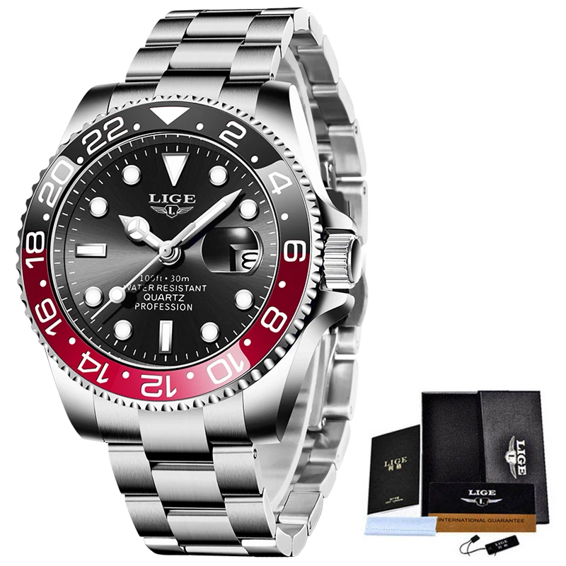 

LIGE Brand Luxury Men Sport Watches Silver Waterproof Stainless Steel Wrist Watch Man Clock Fashion Wristwatch Relogio Masculino