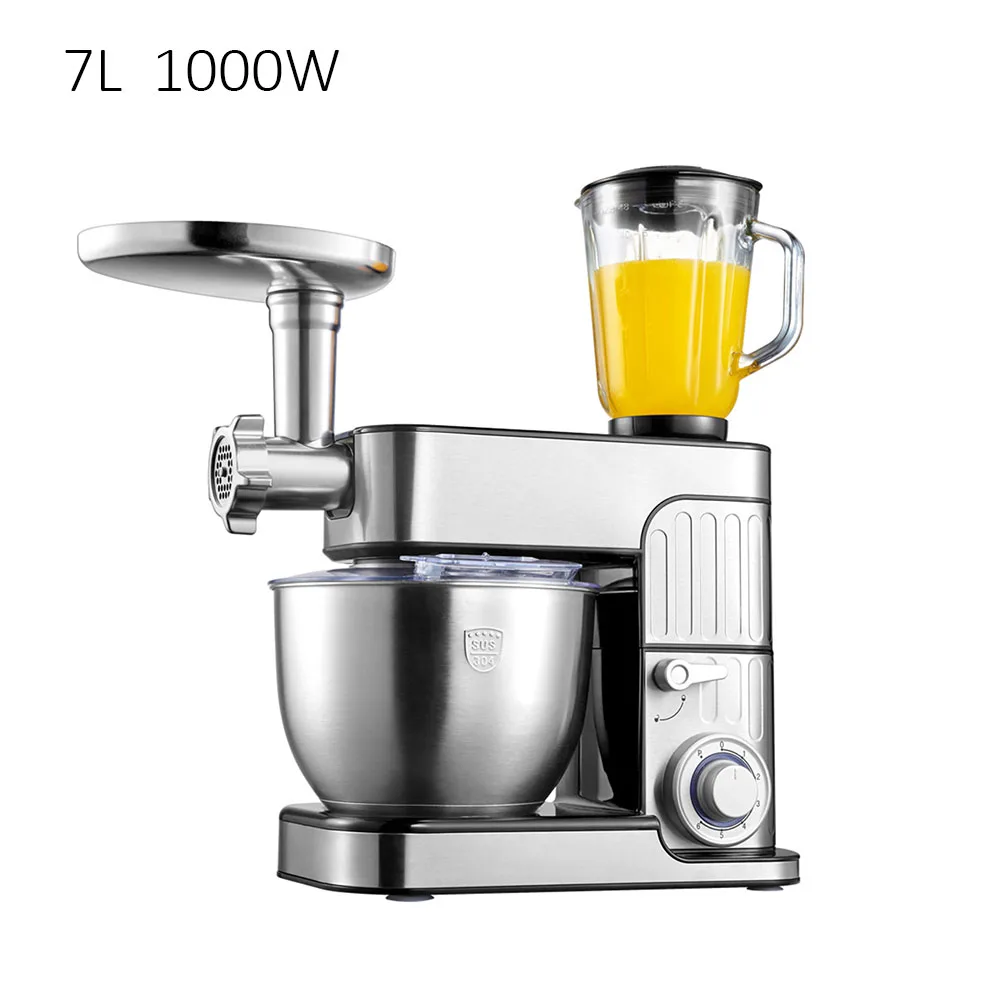 

1000W 7L Kitchen Chef 3-in-1 Electric Stand Egg Whisk Dough Cream Mixer Machine Juicer Meat Grinder Sausage Mincer