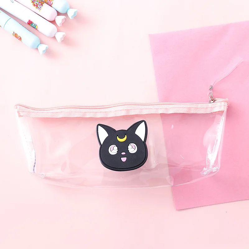 Cardcaptor Sakura Sailor Moon Luna Cat Косплей ПВХ Ручка Карандаш Чехол канцелярская сумка