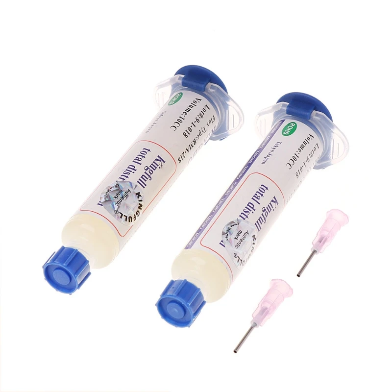 

2 Pcs 10CC RMA-218 BGA Reballing No-Clean Repair Solder Flux Paste With Needles