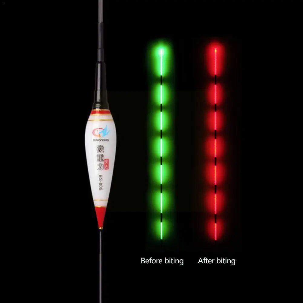 

Fishing Led Light Float Night Luminous Fishing With Battery Button Induction Automatically Remind Of Floats Discolora Q0m2