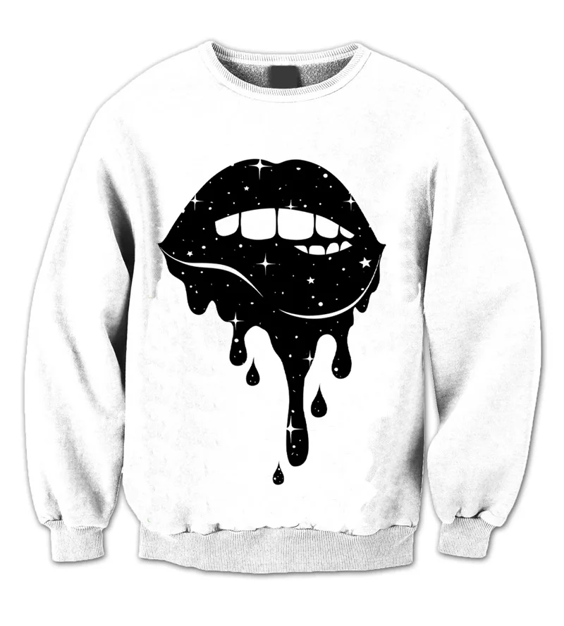 

Толстовка с круглым вырезом и сублимационным принтом губ