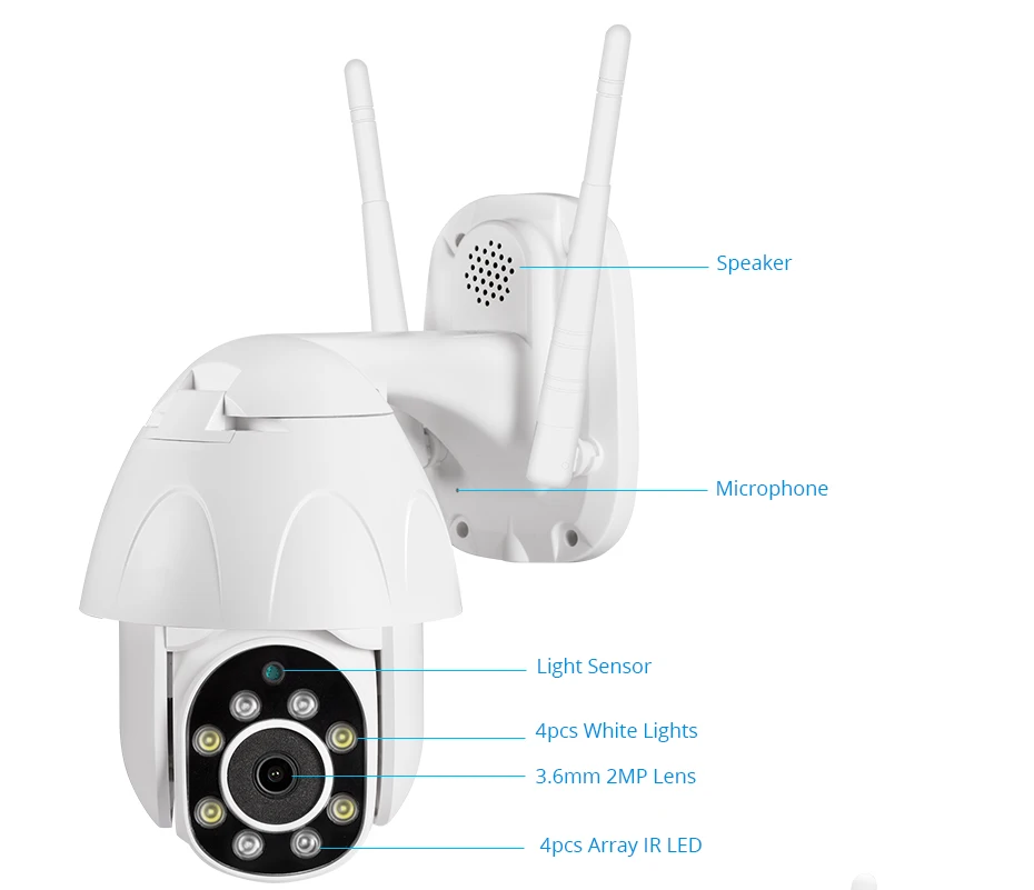 1080P наружная камера наблюдения с датчиком PTZ IP камера CCTV скорость безопасности купольная камера наблюдения wifi Облачное хранение ночное видение Обнаружение движения