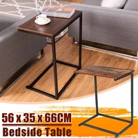 22x14x26inch vintage c shape coffee table wooden metal frame sofa side table end table home computer desk storage holders