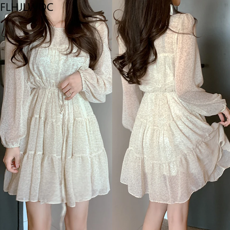 

Женское платье с длинным рукавом Fenimine, элегантное базовое платье с цветочным принтом, весна 2021