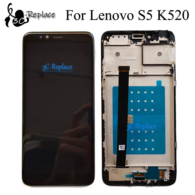 Черный 5,7 дюймов для lenovo S5 K520 ЖК-дисплей+ кодирующий преобразователь сенсорного экрана в сборе запасные части с рамкой