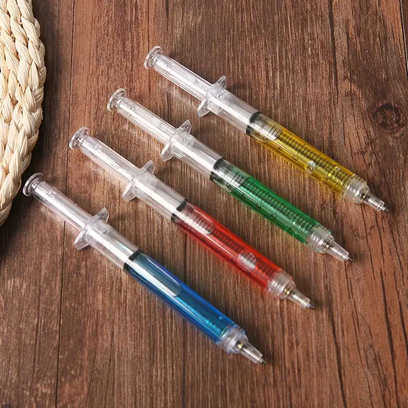 

1pc /set Syringe Peculiar Shape Cute Stationery Ballpoint 5mm Nurse Pen Prizes Gift Bullet Doctor Gift Ballpen Children W2C8