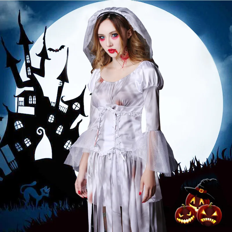 Костюм на Хэллоуин женский косплей призрак Жених и невеста ужас Кровопролитный