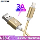 USB Type C кабель для быстрой зарядки, 0,25 м1 м2 м3 м, для Xiaomi Redmi Note 8 7 Pro 8T 8A Mi9 9T Mi A1 A2 A3 Realme Q X X2 Pro, зарядное устройство