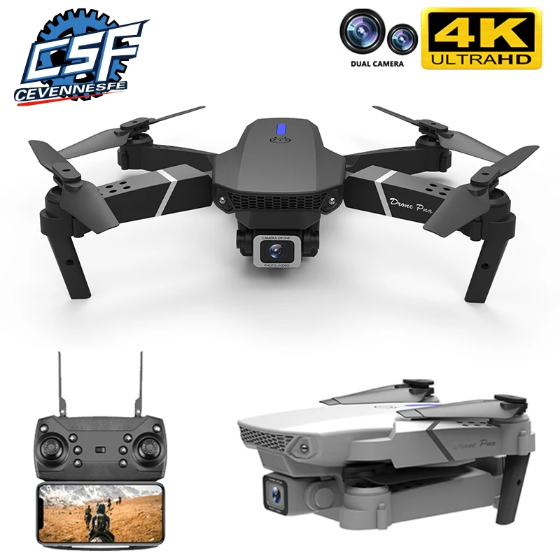 

Дрон E525 складной с широкоугольной двойной камерой 4k 2021 P HD, Wi-Fi, FPV