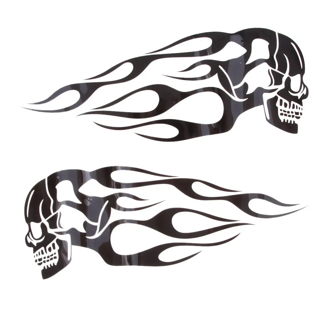 

1 Pair Flame Decals Stickers 34.2x12.8cm Gas Tank Motorcycle Custom For Honda Right & Left 34.2x12.8cm