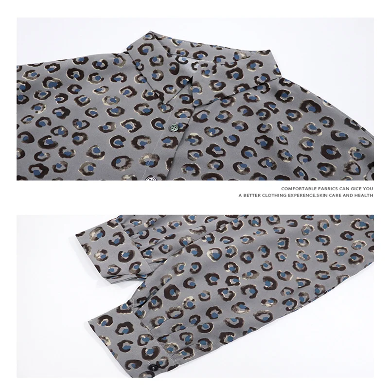 

2021 spring new shirt female design sense niche blue-gray long-sleeved chiffon shirt retro Hong Kong style shirt