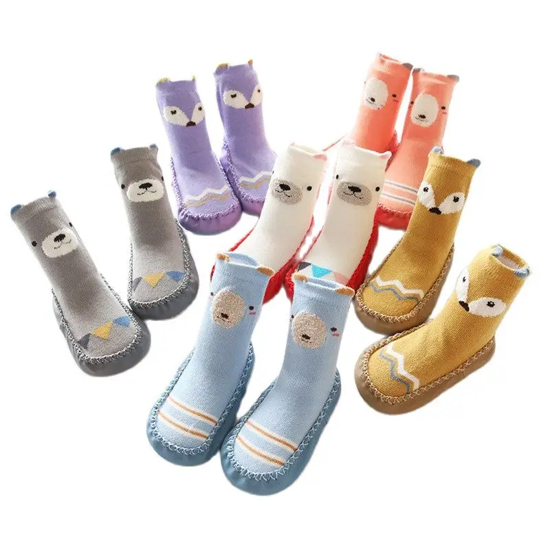 

Cute Baby Boys Girls Winter Socks Cartoon Bear Animal Floor Socks Anti-Slip Baby Socks Baby Infantil Anti-Slip Warm Sokken