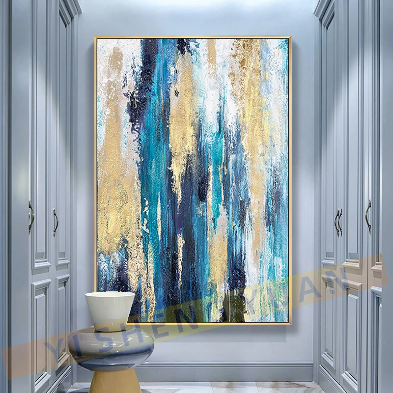 

Wedding decoration gift handmade abstract painting High quality Golden painting Wall art Pictures for living room home decor