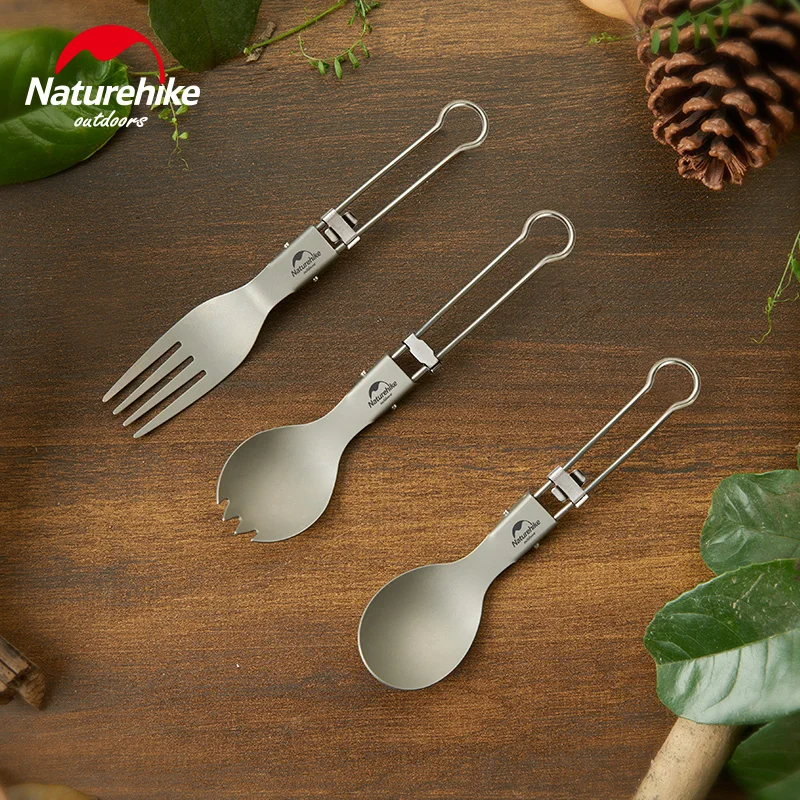 

Naturehike Titanium Spoon Camping Tableware Knife Fork Spoon Chopsticks Spork Ultralight Picnic Cultery Opener NH19C001-J