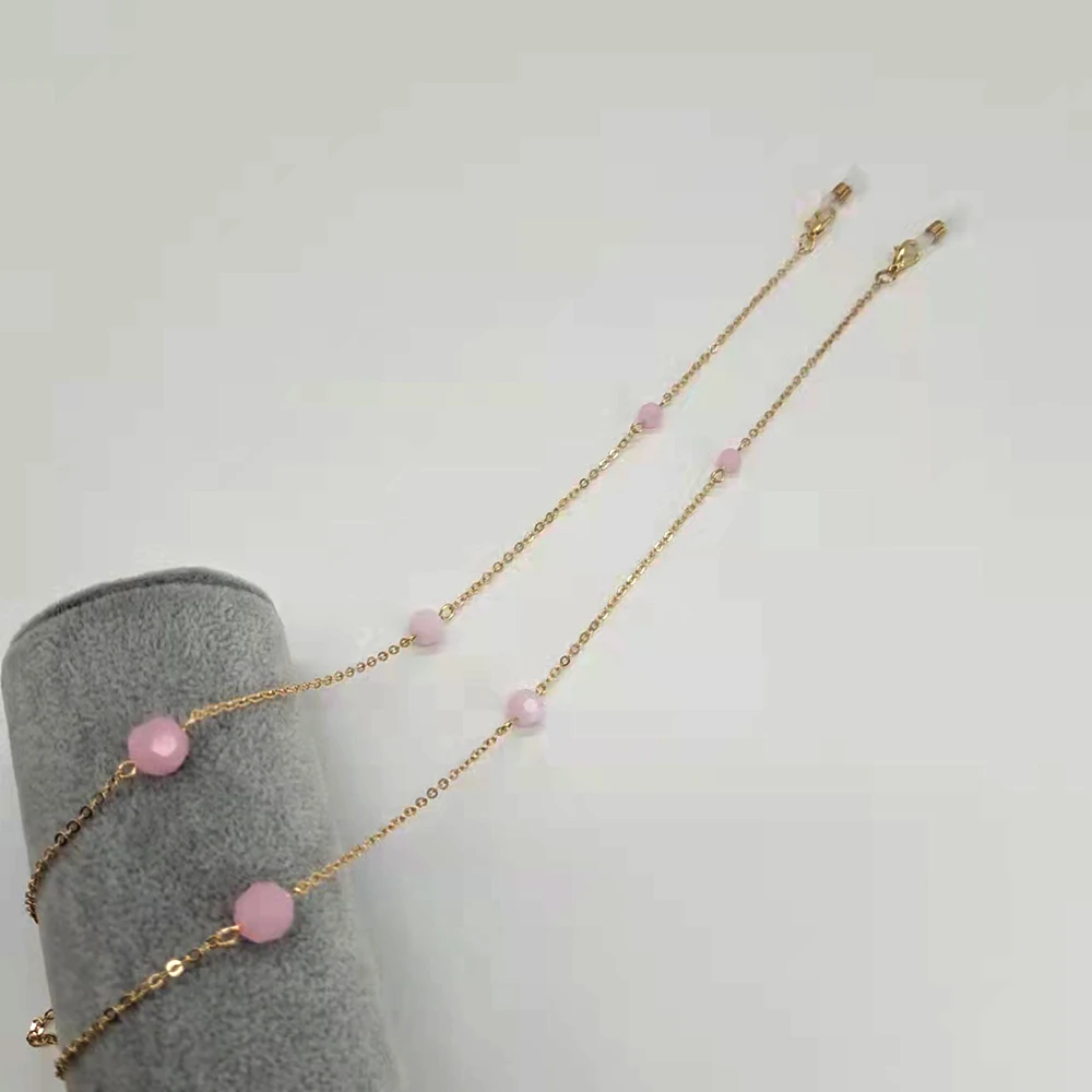 Color Crystal Bead Pearl Eyeglass Chain Eyewear Holder Strap Sunglass Retainer sunglass accessory Women Gift Necklace | Аксессуары для