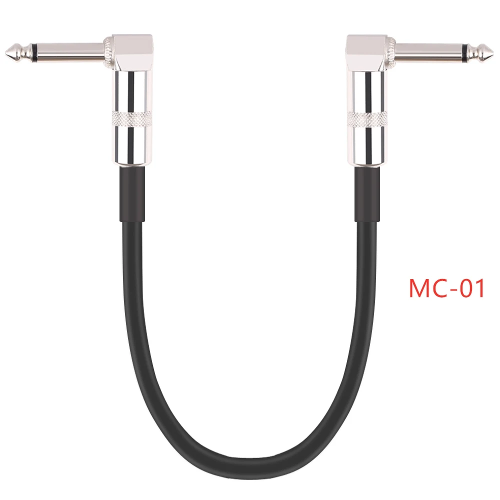 Кабель для гитары 30 см 1/4 дюйма с прямоугольным гитарным эффектом кабели педалей