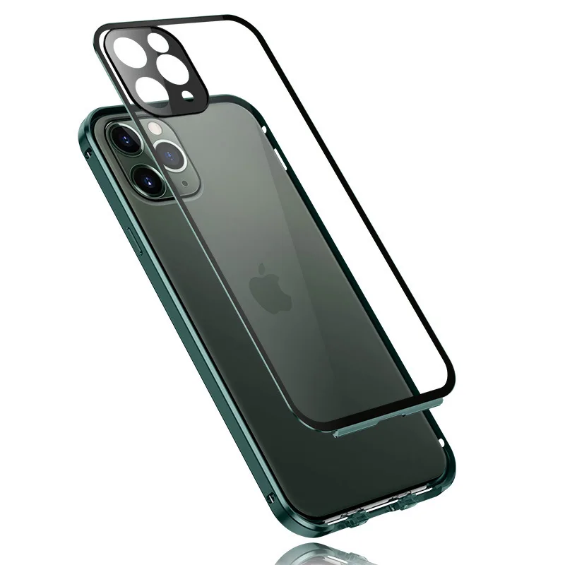 

For iPhone12 double-sided buckle Magneto mobile phone case Apple 12promax ultra-thin glass magnetic protective cover