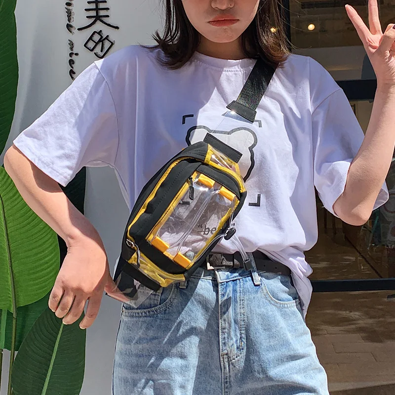 

PVC Transparent Waterproof Fanny Packs for Women and Men Summer Field Travel Waist Packs Lady Summer Chest Bag Female Bag #25