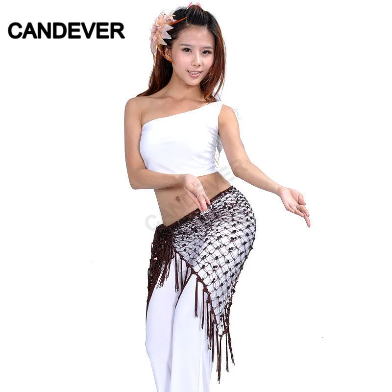 Женский сетчатый платок для танца живота треугольная шаль шифоновый пояс с