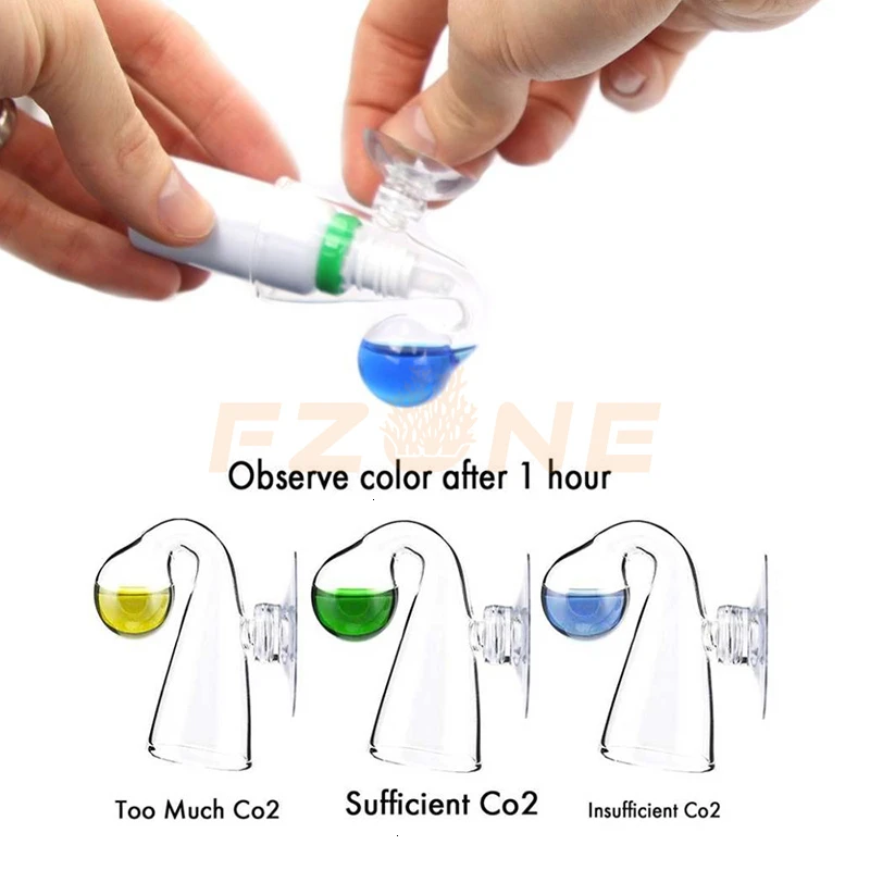 Стеклянный индикатор Co2 с раствором 4dkh/PH СО2 для длительного использования тестер