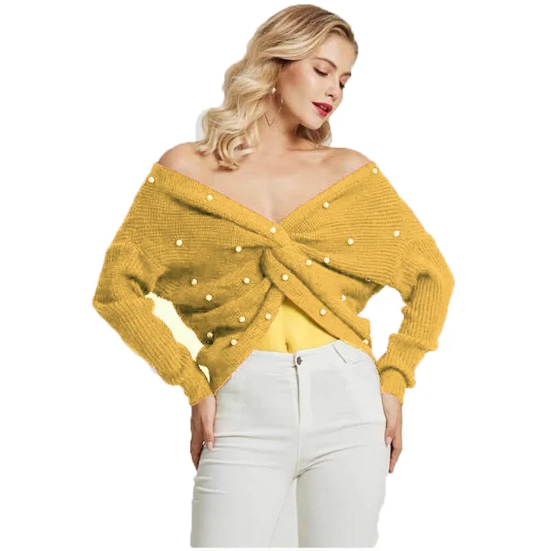 Женские свитера 2020 вязаный женский сексуальный пуловер с открытой спиной и