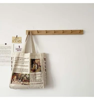 women canvas shoulder tote bag alice in wonderland storage shopping bags cotton cloth letters handbag students book bag 2021