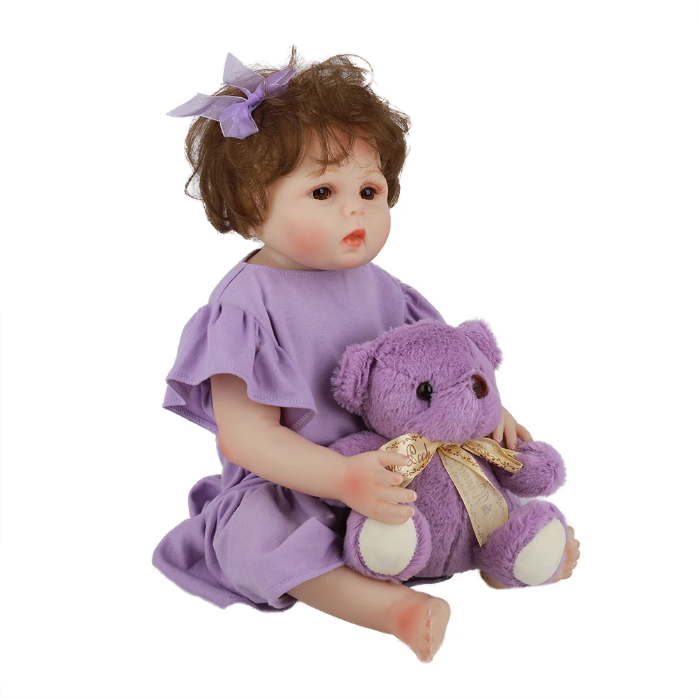 

Hoomai Realistic Newborn Baby 18 '' Silicone Doll cloth Body Lifelike Bebe Reborn Dolls For Children Birthday Gift Shower Toy