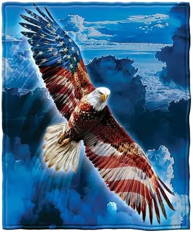 

Dawhud Direct American Eagle Super Soft Plush Fleece Throw Blanket